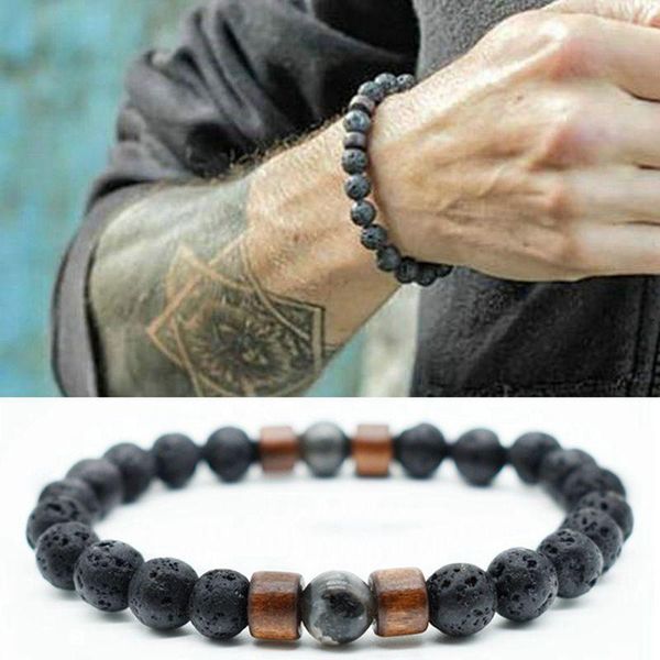men women 8mm lava rock diffuser bracelet elastic natural stone yoga beads bracelet bangle christmas gift women's fashion, Black
men women 8mm lava rock diffuser bracelet elastic natural stone yoga beads bracelet bangle christmas gift women's fashion, Black