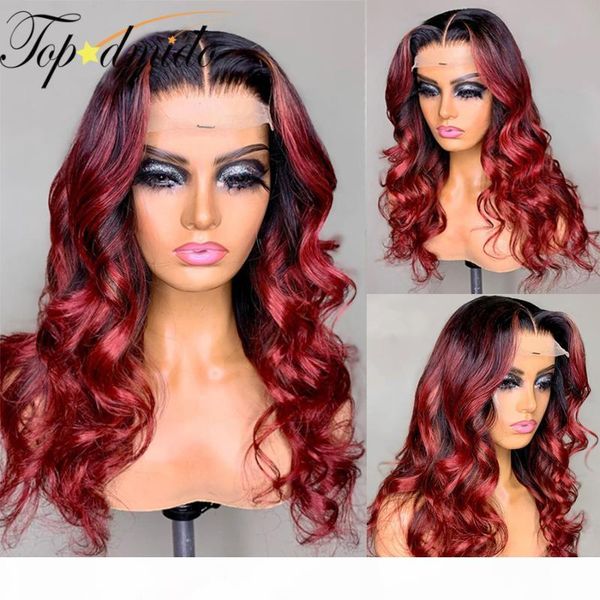 dmido lace front human hair wigs ombre red burgundy 180% brazilian wigs pre plucked remy wavy hair wig for black women, Black;brown 
dmido lace front human hair wigs ombre red burgundy 180% brazilian wigs pre plucked remy wavy hair wig for black women, Black;brown