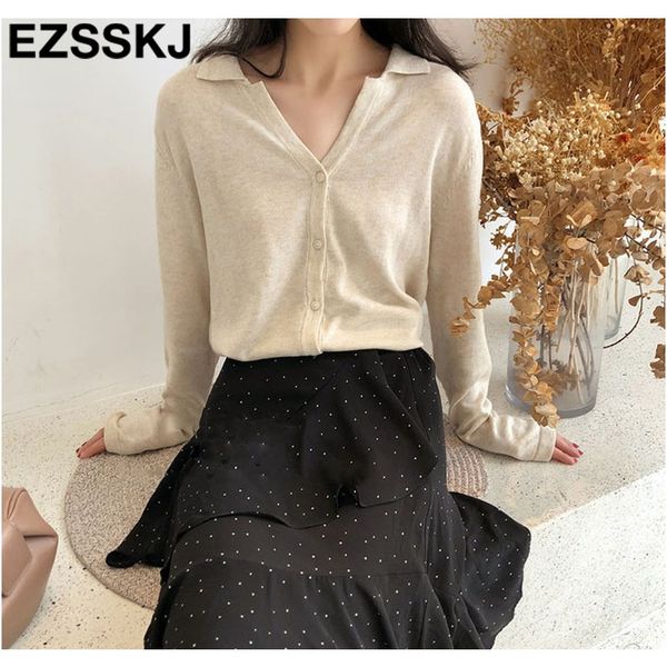2020 casual women sweater turn down collar knitted cardigan long sleeve loose spring sweater cardigan female basic jacket f bbycyx, Black;brown
2020 casual women sweater turn down collar knitted cardigan long sleeve loose spring sweater cardigan female basic jacket f bbycyx, Black;brown