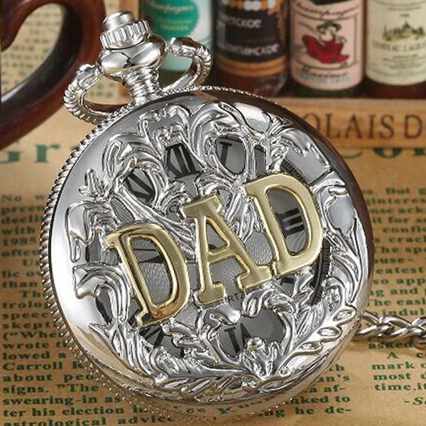 vintage silver golden luxury the greatest dad quartz pocket watch fob chain necklace men's fathers gifts clock relogio de bolso q wmtse, Slivery;golden
vintage silver golden luxury the greatest dad quartz pocket watch fob chain necklace men's fathers gifts clock relogio de bolso q wmtse, Slivery;golden