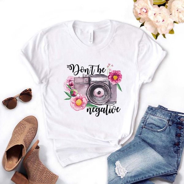 dont be negative camera flower print women tshirt cotton casual funny t shirt gift for lady yong girl tee drop ship pm-15, White
dont be negative camera flower print women tshirt cotton casual funny t shirt gift for lady yong girl tee drop ship pm-15, White