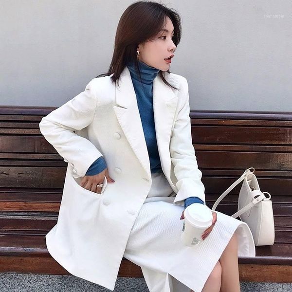 heydress women solid corduroy blazer suit female autumn lady casual two-piece set female double breasted blazer jackets1, White;black
heydress women solid corduroy blazer suit female autumn lady casual two-piece set female double breasted blazer jackets1, White;black