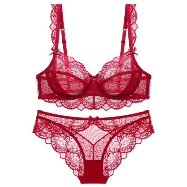 2021 new ultra-thin non-breast pad hollow out women's underwear big breasts show small lace set bra, Red;black
2021 new ultra-thin non-breast pad hollow out women's underwear big breasts show small lace set bra, Red;black