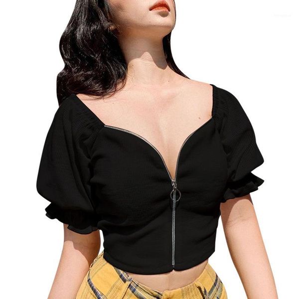 women crop 2020 new arrivals short sleeve v neck front zipper black white t shirts high street style women t-shirt1
women crop 2020 new arrivals short sleeve v neck front zipper black white t shirts high street style women t-shirt1