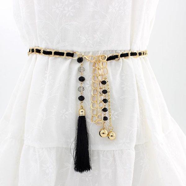 new ladies tassel waist chain metal chain belt wild thin waistband women dress decoration belts bohemian slim belt party, Black;brown
new ladies tassel waist chain metal chain belt wild thin waistband women dress decoration belts bohemian slim belt party, Black;brown