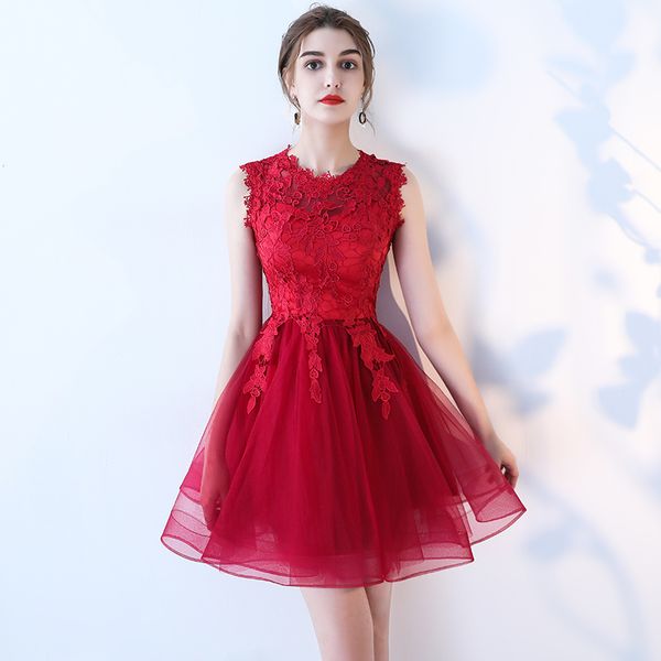 robe de soiree wine red slim with appliques short evening dress elegant lace vestido de festa banquet party prom formal dresses, Black;red
robe de soiree wine red slim with appliques short evening dress elegant lace vestido de festa banquet party prom formal dresses, Black;red