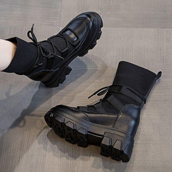 boots woman 2021 ladies casual stretch fabric socks fashion cross-tied women shoes platform botas mujer, Black
boots woman 2021 ladies casual stretch fabric socks fashion cross-tied women shoes platform botas mujer, Black