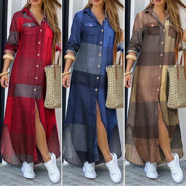 party dresses zanzea women casual shirt dress plus size autumn vintage maxi vestido de mujer 2021 summer half sleeve plaid robe, White;black
party dresses zanzea women casual shirt dress plus size autumn vintage maxi vestido de mujer 2021 summer half sleeve plaid robe, White;black