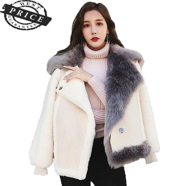 women's fur & faux spring autumn warm thicken fashion zipper long sleeves v-neck pockets loose coat female double-breasted leather cy46, Black
women's fur & faux spring autumn warm thicken fashion zipper long sleeves v-neck pockets loose coat female double-breasted leather cy46, Black