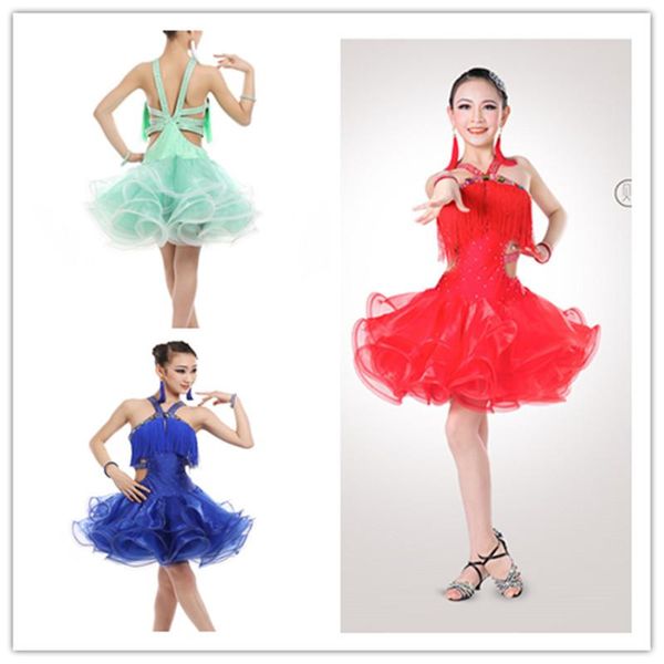 stage wear girls salsa dresses costumes kid's ballroom dressing girl latin dance rumba samba clothing, Black;red
stage wear girls salsa dresses costumes kid's ballroom dressing girl latin dance rumba samba clothing, Black;red