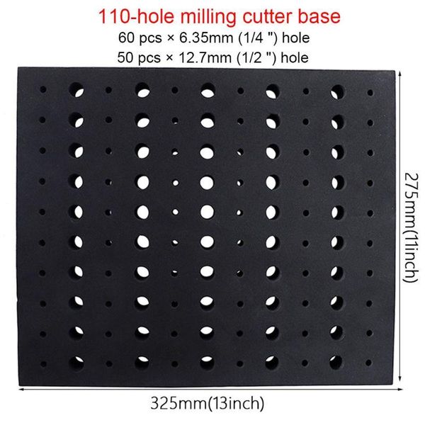 hooks & rails 110 holes router bit tray storage holder for 1/4'' 1/2'' shank milling cutters 85wf
hooks & rails 110 holes router bit tray storage holder for 1/4'' 1/2'' shank milling cutters 85wf
