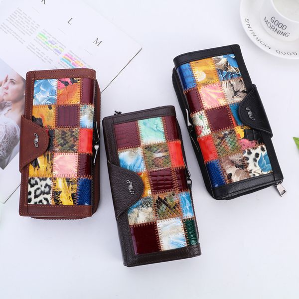 large capacity cowhide stitching long wallet zipper buckle leather clutch bag female wallet mobile phone purse, Red;black
large capacity cowhide stitching long wallet zipper buckle leather clutch bag female wallet mobile phone purse, Red;black