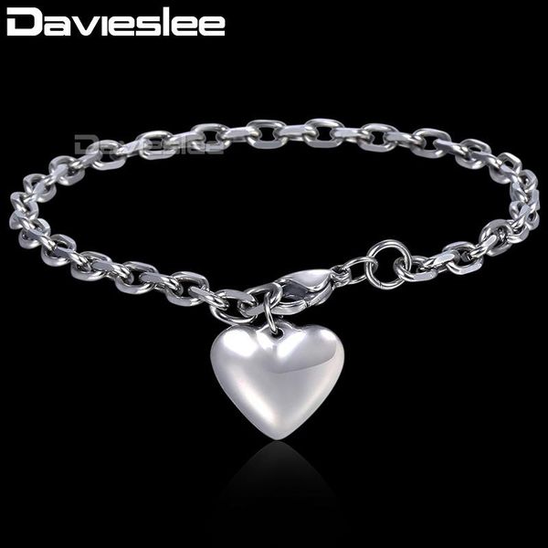 davieslee heart charm bracelet womens chain cut cable link stainless steel silver color 4mm dkb471, Black
davieslee heart charm bracelet womens chain cut cable link stainless steel silver color 4mm dkb471, Black