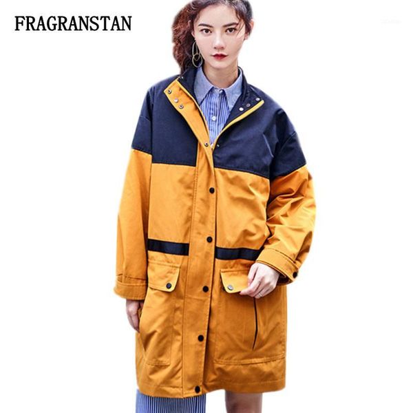 women's trench coats women autumn winter big pocket hit color coat female vintage fashion casual loose plu size vestidos q3851, Tan;black
women's trench coats women autumn winter big pocket hit color coat female vintage fashion casual loose plu size vestidos q3851, Tan;black