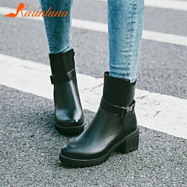boots 2021 arrival shoes women ankel solid buckle straps round toe zip autumn thick heels platform1, Black
boots 2021 arrival shoes women ankel solid buckle straps round toe zip autumn thick heels platform1, Black