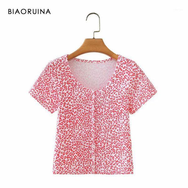 biaoruina women's pink leopard single breasted round neck shirt female summer sweet blouse girls short blouse1, White
biaoruina women's pink leopard single breasted round neck shirt female summer sweet blouse girls short blouse1, White