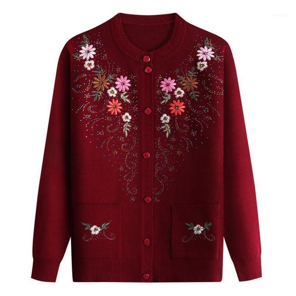 2020 autumn winter long sleeve women sweater fashion casual middle-aged knitted sweater cardigan embroidered clothes1, White
2020 autumn winter long sleeve women sweater fashion casual middle-aged knitted sweater cardigan embroidered clothes1, White
