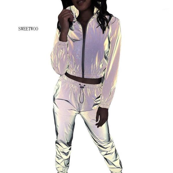 fashion tracksuit for women casual 2 pieces running sets reflective set long sleeve crop + pants fitness sportswear1, White
fashion tracksuit for women casual 2 pieces running sets reflective set long sleeve crop + pants fitness sportswear1, White