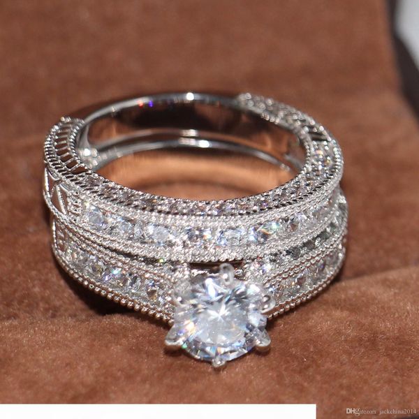 retro jewelry lovers claw set 8mm z gem 14kt white gold filled 2-in-1womens engagement wedding ring set for christmas gift sz 5-11, Slivery;golden
retro jewelry lovers claw set 8mm z gem 14kt white gold filled 2-in-1womens engagement wedding ring set for christmas gift sz 5-11, Slivery;golden