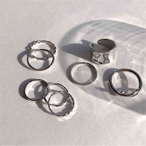 7pcs fashion punk joint ring set geometric twist minimalist jewelry metal circular golden ring for women street dance accessiory, Silver
7pcs fashion punk joint ring set geometric twist minimalist jewelry metal circular golden ring for women street dance accessiory, Silver