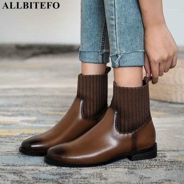 allbitefo genuine leather+knitting thick heels ankle boots for women brand high heels office ladies shoes autumn women boots1, Black
allbitefo genuine leather+knitting thick heels ankle boots for women brand high heels office ladies shoes autumn women boots1, Black