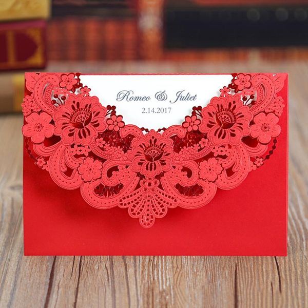 50pcs new arrival horizontal laser cut invitation with red hollow flora,printable,cw17001
50pcs new arrival horizontal laser cut invitation with red hollow flora,printable,cw17001