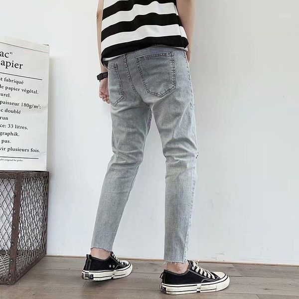 ripped jeans men's spring and summer new printed slim feet pants social people spirit guy trend nine points pants men1, Blue
ripped jeans men's spring and summer new printed slim feet pants social people spirit guy trend nine points pants men1, Blue