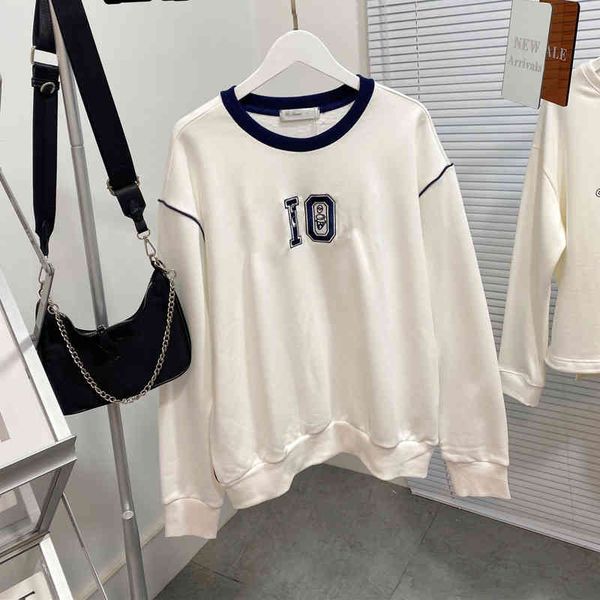 2022 factory wholesale new model letter embroidery color blocking round neck sweater women's casual loose autumn student long sleeve co, Black
2022 factory wholesale new model letter embroidery color blocking round neck sweater women's casual loose autumn student long sleeve co, Black