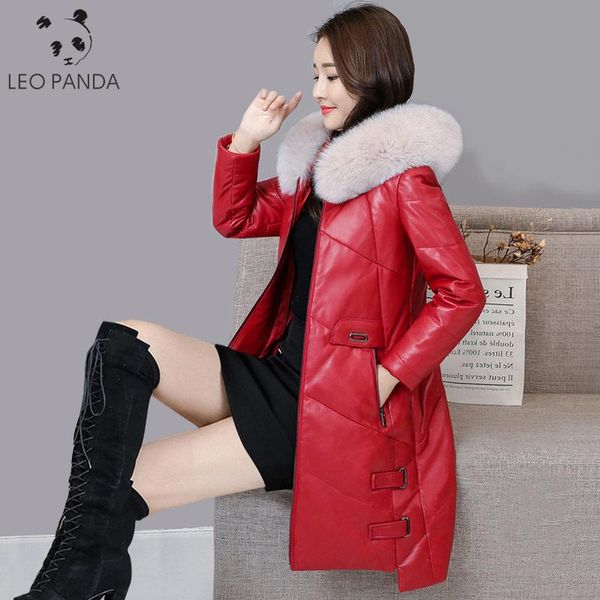 new winter women real leather overcoat plus size mid long fur collar hooded upscale warm female genuine leather coat cothes, Black
new winter women real leather overcoat plus size mid long fur collar hooded upscale warm female genuine leather coat cothes, Black