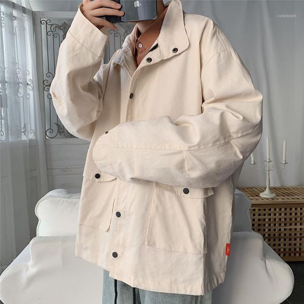 spring new cotton jacket men's fashion solid color casual overalls jacket man streetwear wild loose hip hop bomber m-5xl1, Black;brown
spring new cotton jacket men's fashion solid color casual overalls jacket man streetwear wild loose hip hop bomber m-5xl1, Black;brown