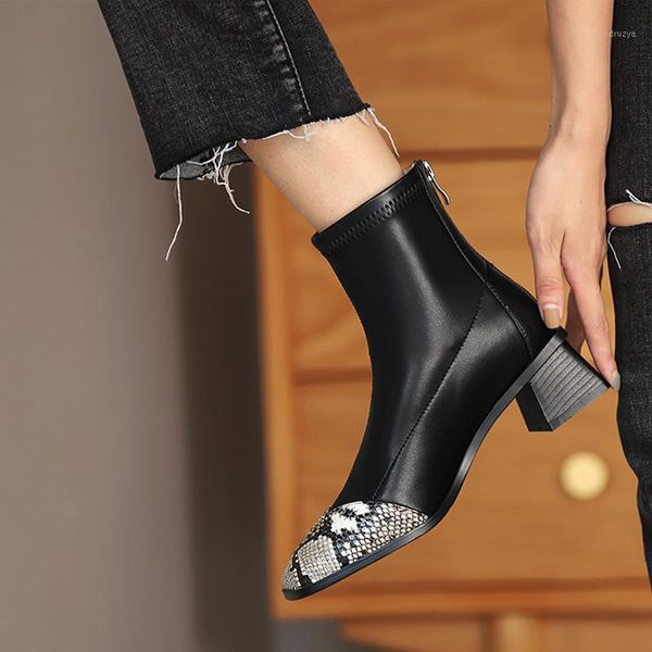 boots women square head ankle boots for women short plush winter shoes botas mujer 34-451, Black
boots women square head ankle boots for women short plush winter shoes botas mujer 34-451, Black