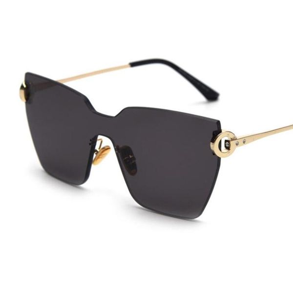 sunglasses rimless shield retro summer trends shades for women transparent square color champagne oculos, White;black
sunglasses rimless shield retro summer trends shades for women transparent square color champagne oculos, White;black
