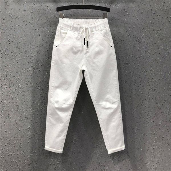 spring summer women cotton denim pants plus size elastic waist loose harem pants female casual ankle-length white jeans d317 201223, Blue
spring summer women cotton denim pants plus size elastic waist loose harem pants female casual ankle-length white jeans d317 201223, Blue