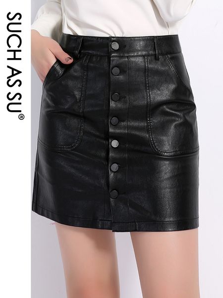 high waist leather skirt new fashion fall winter pu pockets button mini a line skirts s-xxxl plus size black skirt female q1209
high waist leather skirt new fashion fall winter pu pockets button mini a line skirts s-xxxl plus size black skirt female q1209