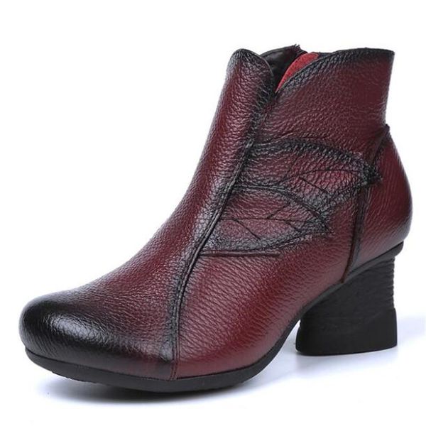 women's 100% leather boots winter new leather womens shoes thick with velvet ankle boots winter women zapatos de mujer, Black
women's 100% leather boots winter new leather womens shoes thick with velvet ankle boots winter women zapatos de mujer, Black