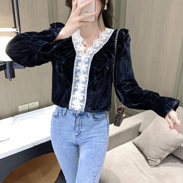 coigarsam full sleeve blouse women new v-neck blusas womens and blouses black 8078, White
coigarsam full sleeve blouse women new v-neck blusas womens and blouses black 8078, White