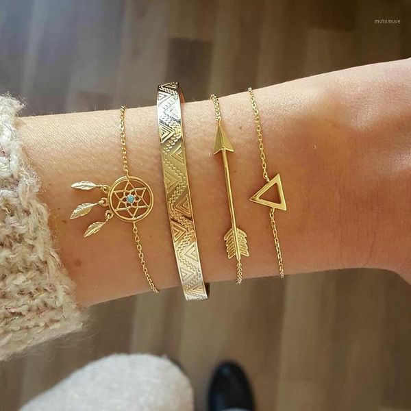 charm bracelets aliutom 4 pcs/set bohemian vintage leaf gem geometric arrow crystal chain gold ladies exquisite beach bangle jewelry1, Golden;silver
charm bracelets aliutom 4 pcs/set bohemian vintage leaf gem geometric arrow crystal chain gold ladies exquisite beach bangle jewelry1, Golden;silver