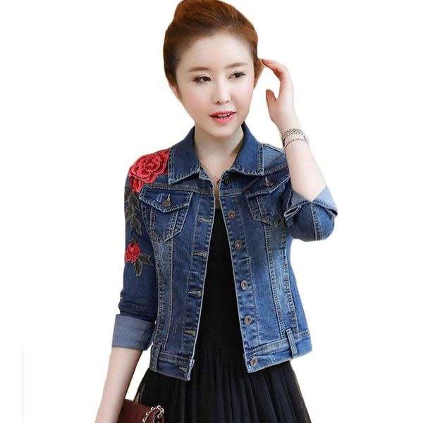 women's jackets embroidered denim short jacket women 2021 spring autumn single-breasted basic female casual fashion outwear coat, Black;brown
women's jackets embroidered denim short jacket women 2021 spring autumn single-breasted basic female casual fashion outwear coat, Black;brown