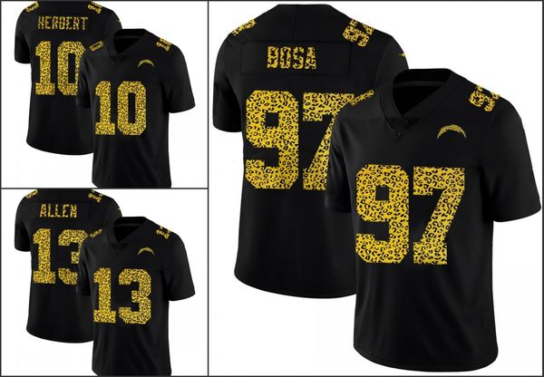 los angeles chargers men #97 joey bosa 13 keenan allen 10 justin herbert black leopard print fashion women youth limited jersey, Black;red
los angeles chargers men #97 joey bosa 13 keenan allen 10 justin herbert black leopard print fashion women youth limited jersey, Black;red