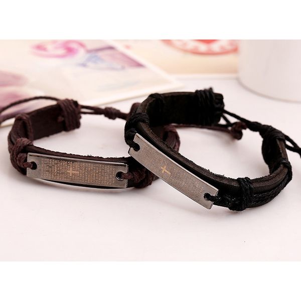 genuine wholesale cross handmade black braided charm leather bracelet with bible adjustable wristband urban retro jewelr
genuine wholesale cross handmade black braided charm leather bracelet with bible adjustable wristband urban retro jewelr