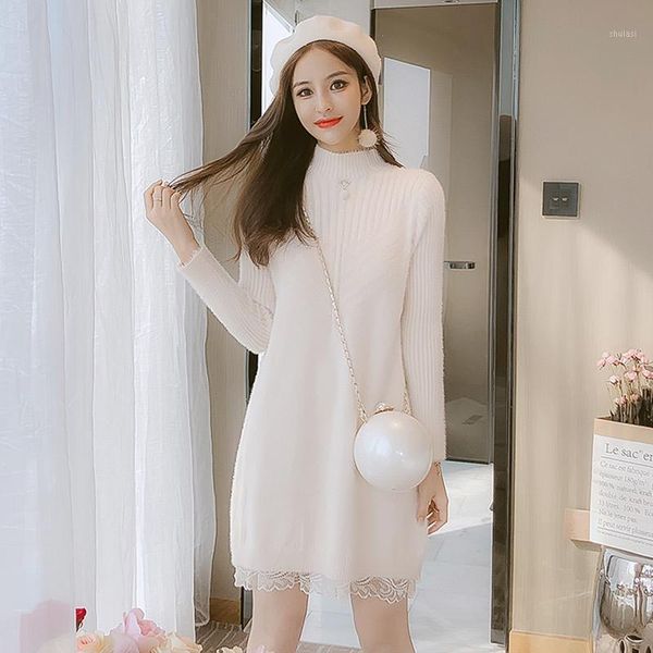 spring and winter sweater dress thick winter knitted dresses female lace patchwork knitwear dresses1, Black;gray
spring and winter sweater dress thick winter knitted dresses female lace patchwork knitwear dresses1, Black;gray