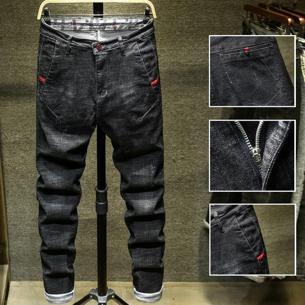 men's jeans hight elastic soft jean pants high waist button trousers denim overalls mens, Blue
men's jeans hight elastic soft jean pants high waist button trousers denim overalls mens, Blue