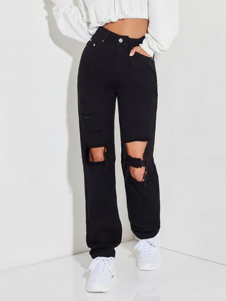 petite high waisted cutout slant pocket boyfriend jeans p82f#, Blue 
petite high waisted cutout slant pocket boyfriend jeans p82f#, Blue