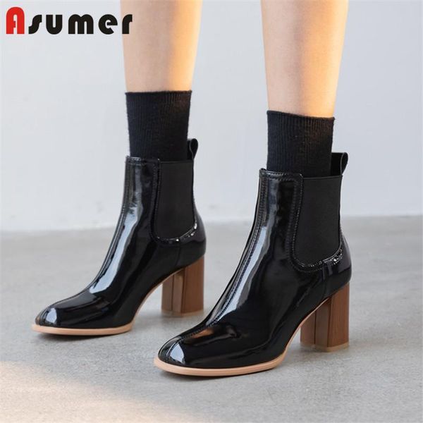 asumer 2020 fashion ankle boots women genuine leather shoes round toe slip on autumn winter boots woman high heels shoes, Black
asumer 2020 fashion ankle boots women genuine leather shoes round toe slip on autumn winter boots woman high heels shoes, Black