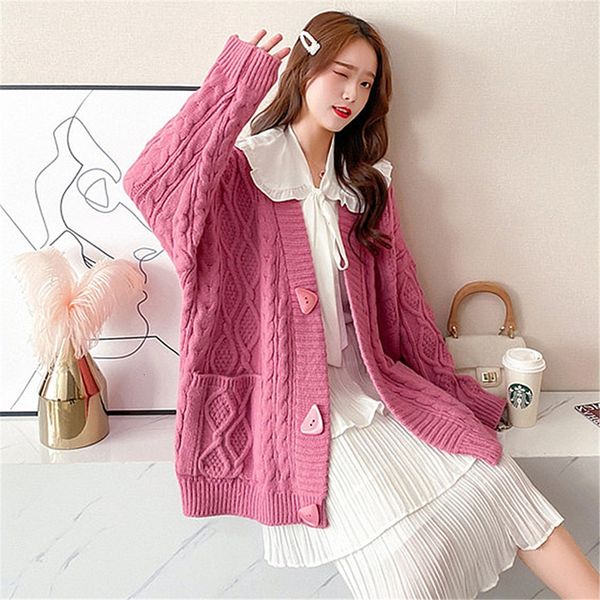 2021 new camisola women's coat solid cardigan lazy style mid-length retro hemp flower-thickened winter bloom hy34, White;black
2021 new camisola women's coat solid cardigan lazy style mid-length retro hemp flower-thickened winter bloom hy34, White;black