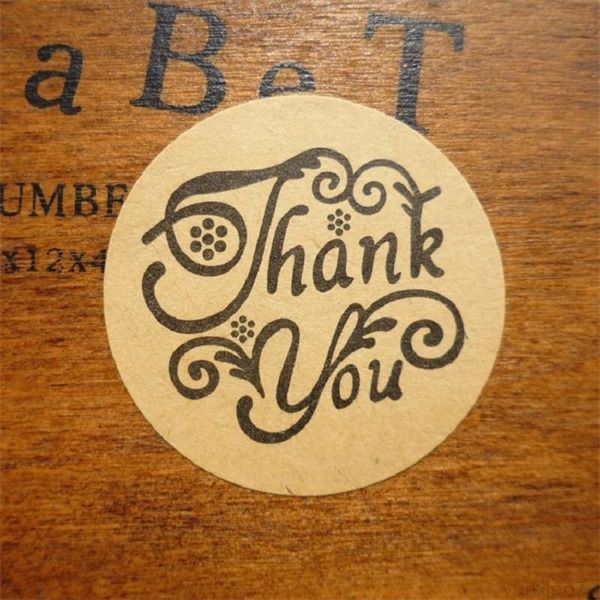 3.5cm Thank You Sealing Stickers For Decoration Cake Box Decoation Waterproof Envelope Seal Sticker A08