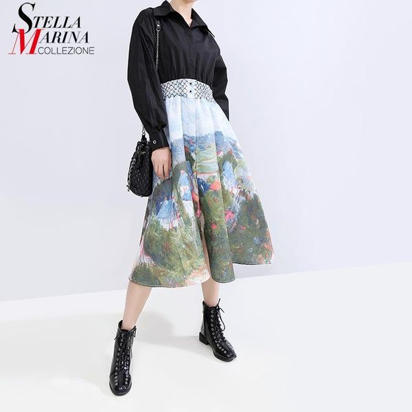 * new 2019 women winter long sleeve printed shirt dress patchwork calf length pin up a-line ladies cute casual long dress 57941, Black;gray
* new 2019 women winter long sleeve printed shirt dress patchwork calf length pin up a-line ladies cute casual long dress 57941, Black;gray