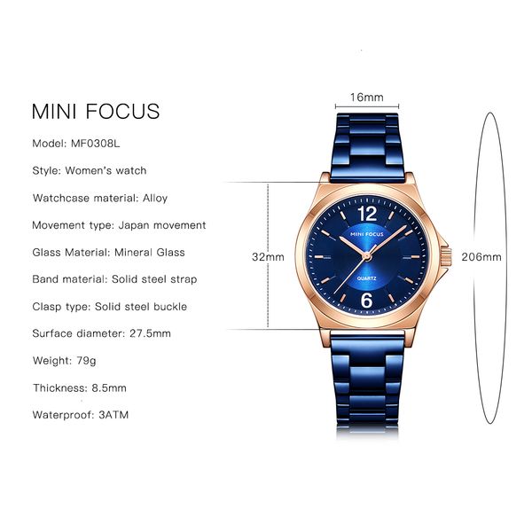 minifocus fashion women luxury stainless steel quartz watches ladies business watch japanese quartz movement relogio feminino, Silver
minifocus fashion women luxury stainless steel quartz watches ladies business watch japanese quartz movement relogio feminino, Silver