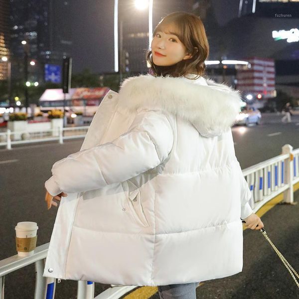 large fur collar small short women parka loose fit hooded warm winter coats 2020 new autumn1, Black
large fur collar small short women parka loose fit hooded warm winter coats 2020 new autumn1, Black