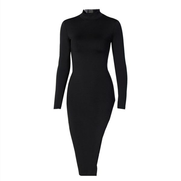 2021 new elegant black winter skinny turtleneck no backrest dress long calf middle cleft women's party dresses 5mi8, Black;gray 
2021 new elegant black winter skinny turtleneck no backrest dress long calf middle cleft women's party dresses 5mi8, Black;gray